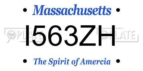 I563ZH Massachusetts License Plate