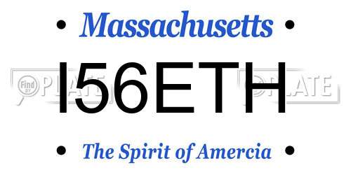 I56ETH Massachusetts License Plate
