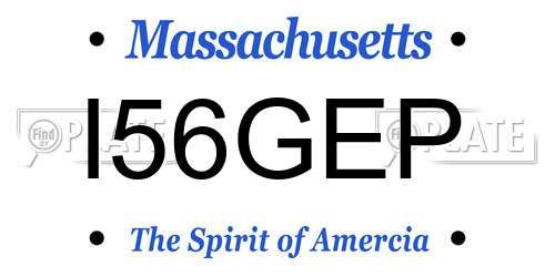 I56GEP Massachusetts License Plate
