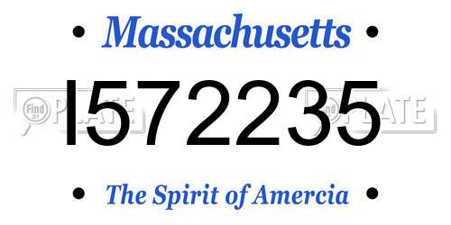 I572235 Massachusetts License Plate