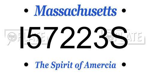 I57223S Massachusetts License Plate
