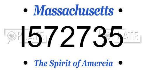 I572735 Massachusetts License Plate