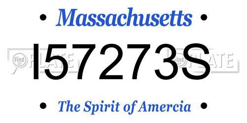 I57273S Massachusetts License Plate