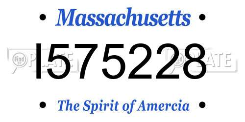 I575228 Massachusetts License Plate