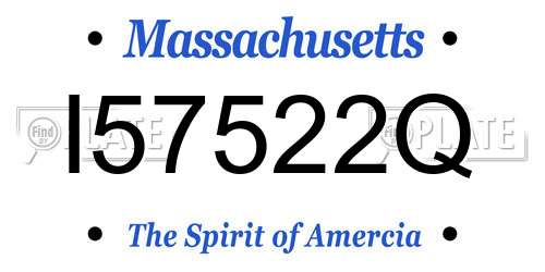 I57522Q Massachusetts License Plate