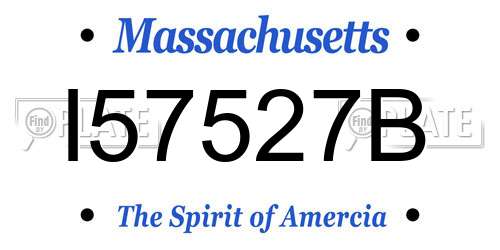 I57527B Massachusetts License Plate