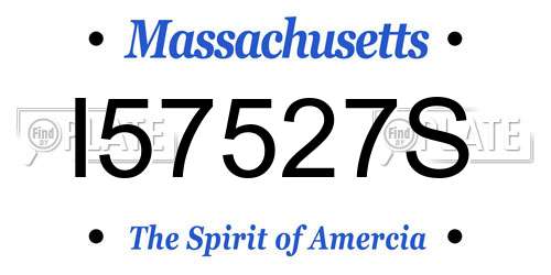 I57527S Massachusetts License Plate
