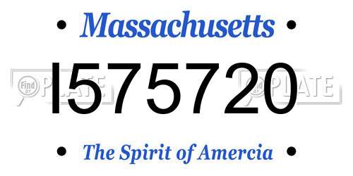 I575720 Massachusetts License Plate