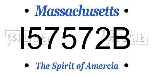I57572B Massachusetts License Plate