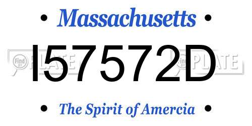 I57572D Massachusetts License Plate