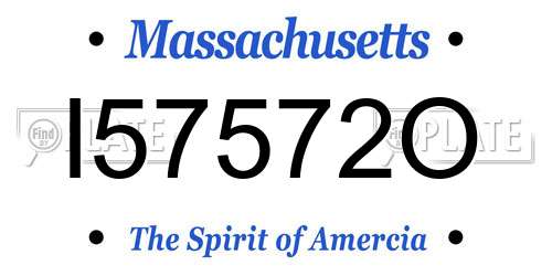 I57572O Massachusetts License Plate