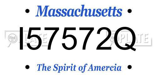 I57572Q Massachusetts License Plate