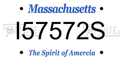I57572S Massachusetts License Plate