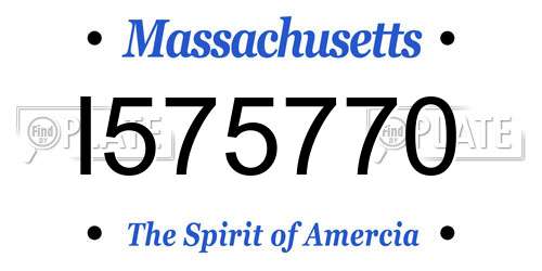 I575770 Massachusetts License Plate
