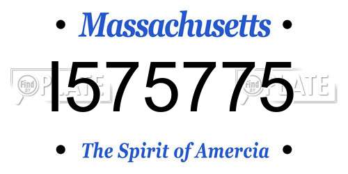 I575775 Massachusetts License Plate