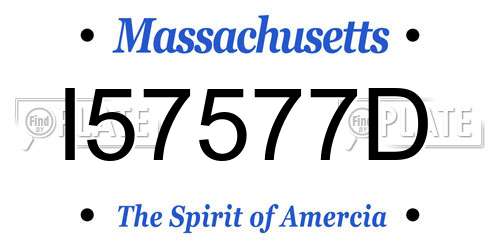 I57577D Massachusetts License Plate