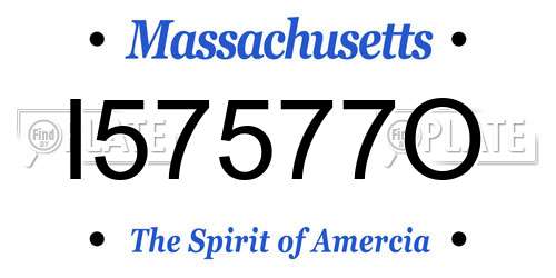 I57577O Massachusetts License Plate