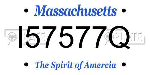 I57577Q Massachusetts License Plate