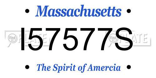 I57577S Massachusetts License Plate