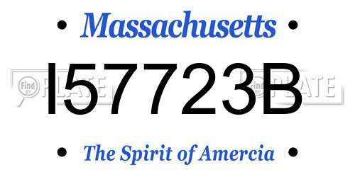I57723B Massachusetts License Plate