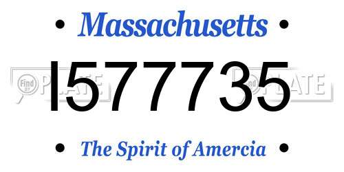 I577735 Massachusetts License Plate