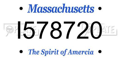 I578720 Massachusetts License Plate