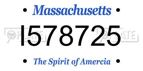 I578725 Massachusetts License Plate