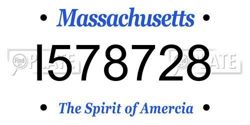I578728 Massachusetts License Plate