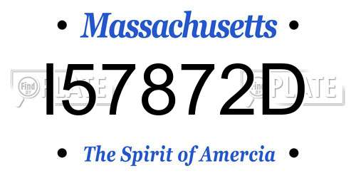I57872D Massachusetts License Plate