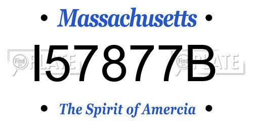 I57877B Massachusetts License Plate