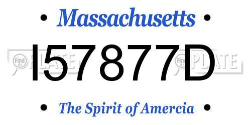 I57877D Massachusetts License Plate