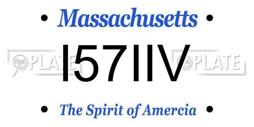 I57IIV Massachusetts License Plate