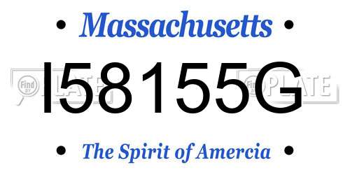 I58155G Massachusetts License Plate