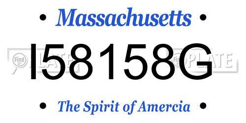 I58158G Massachusetts License Plate