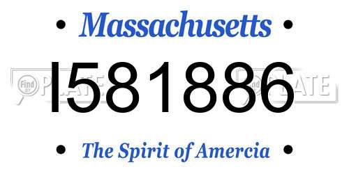 I581886 Massachusetts License Plate