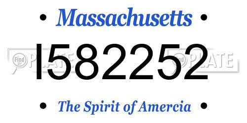 I582252 Massachusetts License Plate