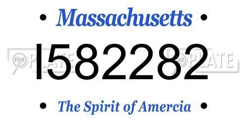 I582282 Massachusetts License Plate