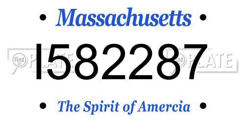 I582287 Massachusetts License Plate
