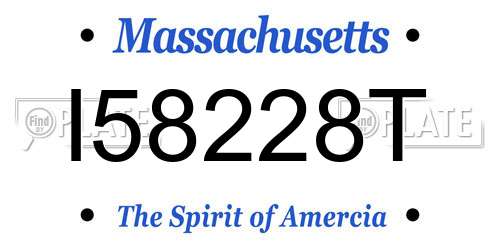 I58228T Massachusetts License Plate