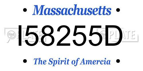 I58255D Massachusetts License Plate