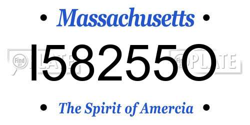 I58255O Massachusetts License Plate