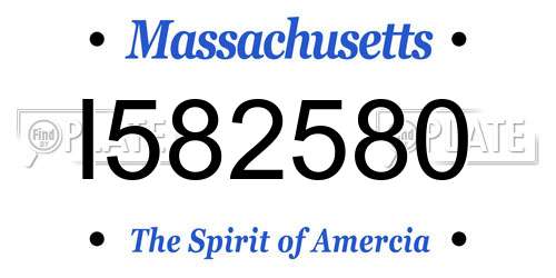 I582580 Massachusetts License Plate