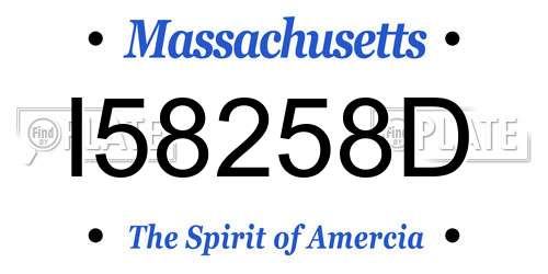 I58258D Massachusetts License Plate