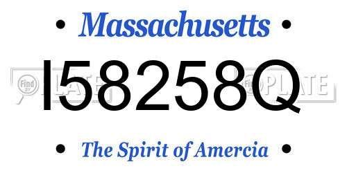 I58258Q Massachusetts License Plate