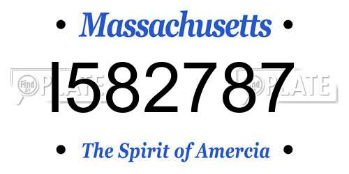 I582787 Massachusetts License Plate