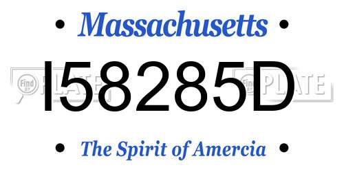 I58285D Massachusetts License Plate