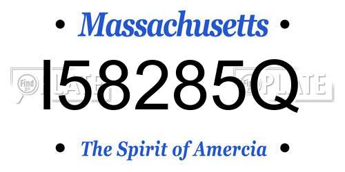 I58285Q Massachusetts License Plate