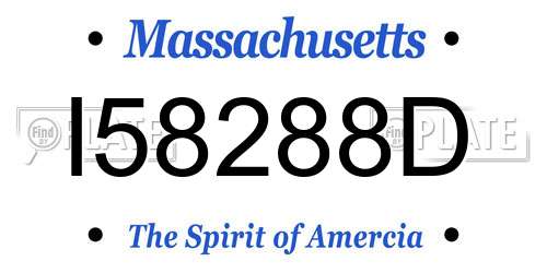 I58288D Massachusetts License Plate