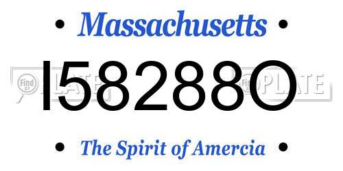 I58288O Massachusetts License Plate