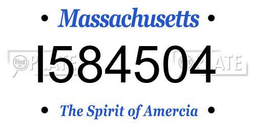 I584504 Massachusetts License Plate